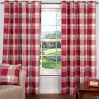 See more information about the Hamilton Check Curtains (45" Width x 54" Drop) - Cranberry